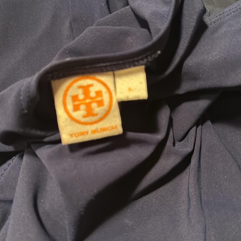 Tory Burch Navy Halter One-Piece Swimsuit with Gold Accent - Picture 3 of 5